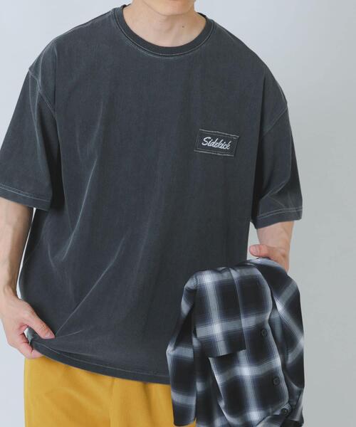 ITEMS URBANRESEARCH(アイテムズ アーバンリサーチ)の「HIGH COOLワンポイント刺繍デニムTシャツ(Tシャツ/カットソー・メンズ・ネイビー/ブラック/ブルー・MEDIUM/LARGE)」の9枚目の写真