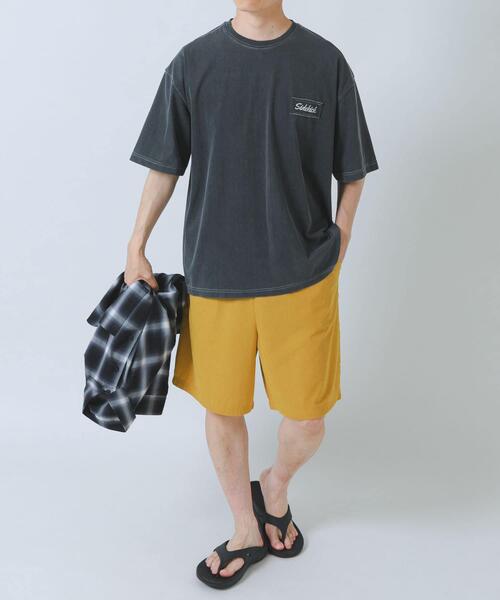 ITEMS URBANRESEARCH(アイテムズ アーバンリサーチ)の「HIGH COOLワンポイント刺繍デニムTシャツ(Tシャツ/カットソー・メンズ・ネイビー/ブラック/ブルー・MEDIUM/LARGE)」の12枚目の写真