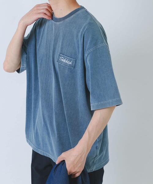 ITEMS URBANRESEARCH(アイテムズ アーバンリサーチ)の「HIGH COOLワンポイント刺繍デニムTシャツ(Tシャツ/カットソー・メンズ・ネイビー/ブラック/ブルー・MEDIUM/LARGE)」の17枚目の写真