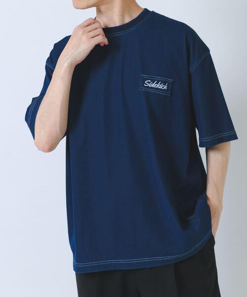 ITEMS URBANRESEARCH(アイテムズ アーバンリサーチ)の「HIGH COOLワンポイント刺繍デニムTシャツ(Tシャツ/カットソー・メンズ・ネイビー/ブラック/ブルー・MEDIUM/LARGE)」の22枚目の写真