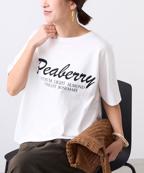 MICA&DEAL(マイカ&ディール)の「"Peaberry"ロゴTシャツ(Tシャツ/カットソー・レディース・ベージュ/オフホワイト/チャコールグレー・FREE)」の4枚目の写真