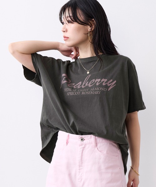 MICA&DEAL(マイカ&ディール)の「"Peaberry"ロゴTシャツ(Tシャツ/カットソー・レディース・ベージュ/オフホワイト/チャコールグレー・FREE)」の18枚目の写真