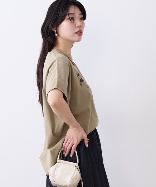 MICA&DEAL(マイカ&ディール)の「"Peaberry"ロゴTシャツ(Tシャツ/カットソー・レディース・ベージュ/オフホワイト/チャコールグレー・FREE)」の16枚目の写真