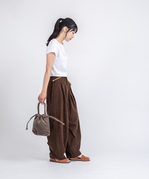 AULENTTI（オウレンティ）の「【AULENTTI/オウレンティ】2WAY レザー巾着ショルダーバッグ  トートバッグ　イタリア製（ショルダーバッグ・レディース・ブラウン/ダークブラウン/モカ・FREE）」の18枚目の写真
