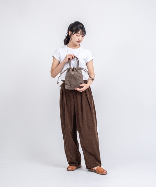 AULENTTI（オウレンティ）の「【AULENTTI/オウレンティ】2WAY レザー巾着ショルダーバッグ  トートバッグ　イタリア製（ショルダーバッグ・レディース・ブラウン/ダークブラウン/モカ・FREE）」の19枚目の写真