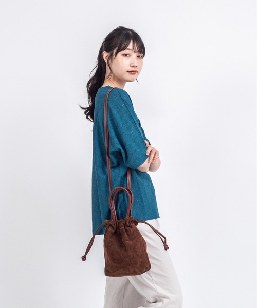 AULENTTI（オウレンティ）の「【AULENTTI/オウレンティ】2WAY レザー巾着ショルダーバッグ  トートバッグ　イタリア製（ショルダーバッグ・レディース・ブラウン/ダークブラウン/モカ・FREE）」の6枚目の写真