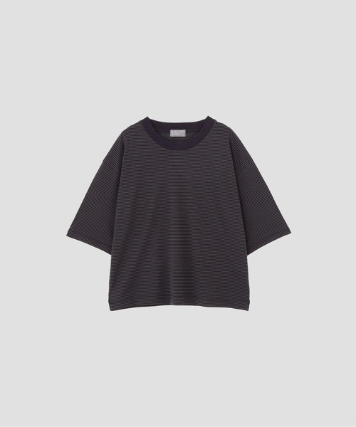 MARGARET HOWELL（マーガレットハウエル）の「COTTON MINI STRIPE JERSEY（Tシャツ/カットソー・レディース・ブラック/ネイビー・2）」の10枚目の写真