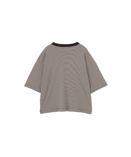 MARGARET HOWELL（マーガレットハウエル）の「COTTON MINI STRIPE JERSEY（Tシャツ/カットソー・レディース・ブラック/ネイビー・2）」の6枚目の写真