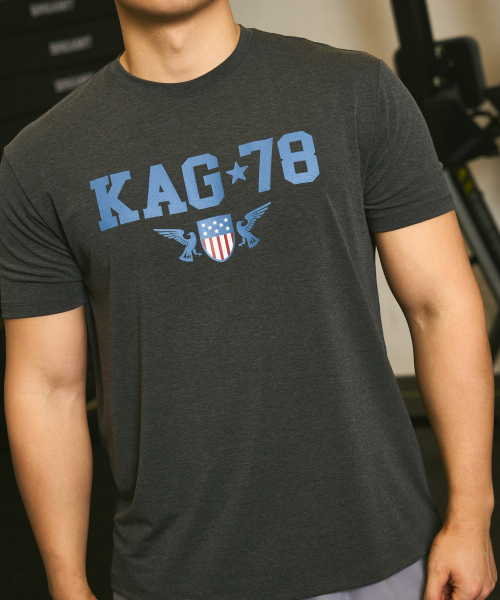 KHAKI GRADO(カーキグラド)の「K.A.G 78 マッスルドレギュラーフィット半袖Tシャツ(ダークチャコール)(Tシャツ/カットソー・メンズ・その他・MEDIUM/LARGE/X-LARGE/XX-LARGE/SMALL)」の2枚目の写真