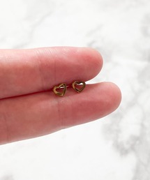 YU-KA:オープンハート ミニピアス Open heart mini earrings