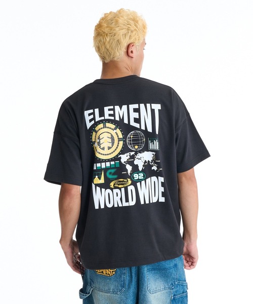 ELEMENT(エレメント)の「ELEMENT メンズ WORLD WIDE SS Tシャツ 【2026年夏モデル】(Tシャツ/カットソー・メンズ・ホワイト/イエロー系その他/ブラック・MEDIUM/LARGE/X-LARGE)」の1枚目の写真