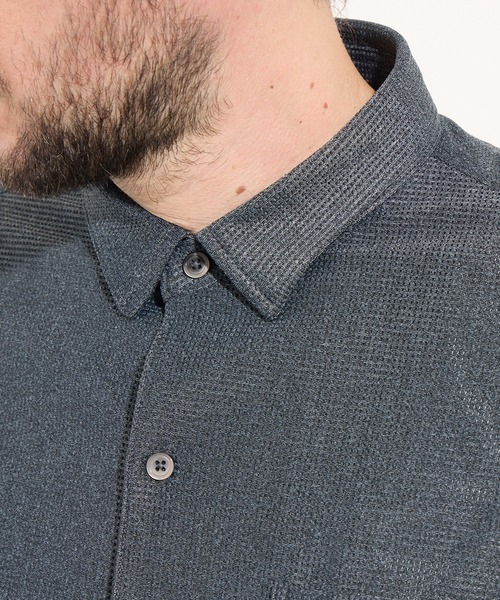 HIDEAWAYS NICOLE（ハイダウェイニコル）の「メランジメッシュ半袖シャツ（シャツ/ブラウス・メンズ・ブラック/チャコールグレー/ブルー/ネイビー・MEDIUM/LARGE/X-LARGE）」の14枚目の写真