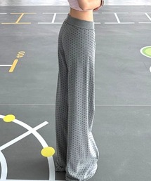 Polka dot straight flare pants
