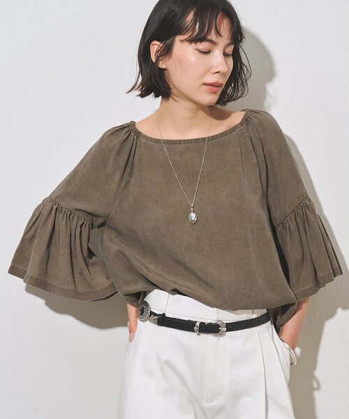 Whim Gazette(ウィムガゼット)の「フレアスリーブブラウス(シャツ/ブラウス・レディース・ベージュ/モカ/オフホワイト・FREE)」の20枚目の写真