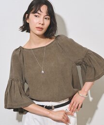 インフルエンサーコラボ】オーガンジーペプラムブラウス（シャツ