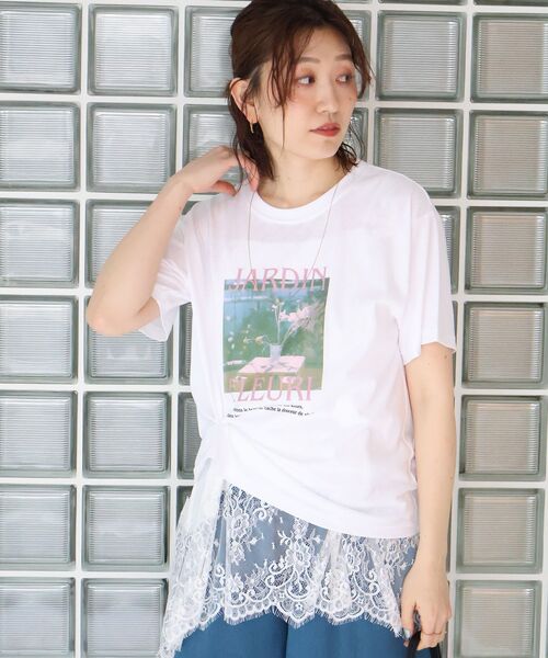 le.coeur blanc(ルクールブラン)の「JARDIN FLEURIフォトTEE(Tシャツ/カットソー・レディース・ベージュ/ネイビー/オフホワイト・38)」の20枚目の写真