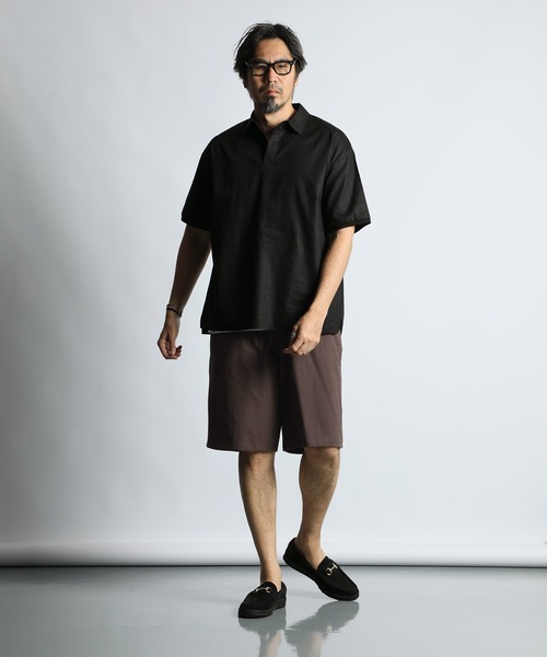 The DUFFER of ST.GEORGE(ザダファーオブセントジョージ)の「C/L STRETCH SKIPPER SHIRT:綿麻ストレッチ 涼感スキッパーシャツ/ 防縮加工 / 大人カジュアル / ビジカジ / 清涼感(シャツ/ブラウス・メンズ・ブラウン/ブラック/ブルーグレー・LARGE/MEDIUM/SMALL/X-LARGE)」の15枚目の写真
