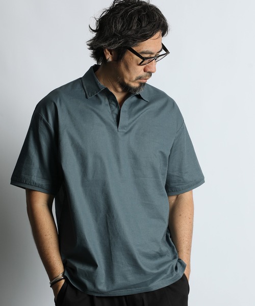 The DUFFER of ST.GEORGE(ザダファーオブセントジョージ)の「C/L STRETCH SKIPPER SHIRT:綿麻ストレッチ 涼感スキッパーシャツ/ 防縮加工 / 大人カジュアル / ビジカジ / 清涼感(シャツ/ブラウス・メンズ・ブラウン/ブラック/ブルーグレー・LARGE/MEDIUM/SMALL/X-LARGE)」の16枚目の写真