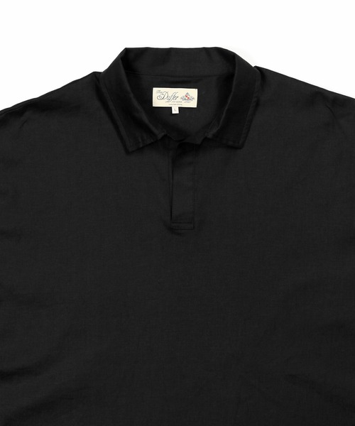 The DUFFER of ST.GEORGE(ザダファーオブセントジョージ)の「C/L STRETCH SKIPPER SHIRT:綿麻ストレッチ 涼感スキッパーシャツ/ 防縮加工 / 大人カジュアル / ビジカジ / 清涼感(シャツ/ブラウス・メンズ・ブラウン/ブラック/ブルーグレー・LARGE/MEDIUM/SMALL/X-LARGE)」の13枚目の写真