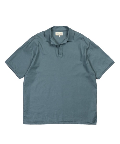 The DUFFER of ST.GEORGE(ザダファーオブセントジョージ)の「C/L STRETCH SKIPPER SHIRT:綿麻ストレッチ 涼感スキッパーシャツ/ 防縮加工 / 大人カジュアル / ビジカジ / 清涼感(シャツ/ブラウス・メンズ・ブラウン/ブラック/ブルーグレー・LARGE/MEDIUM/SMALL/X-LARGE)」の11枚目の写真