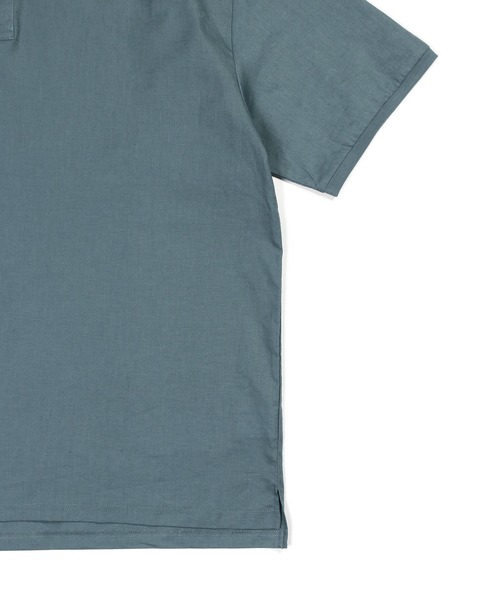 The DUFFER of ST.GEORGE(ザダファーオブセントジョージ)の「C/L STRETCH SKIPPER SHIRT:綿麻ストレッチ 涼感スキッパーシャツ/ 防縮加工 / 大人カジュアル / ビジカジ / 清涼感(シャツ/ブラウス・メンズ・ブラウン/ブラック/ブルーグレー・LARGE/MEDIUM/SMALL/X-LARGE)」の6枚目の写真