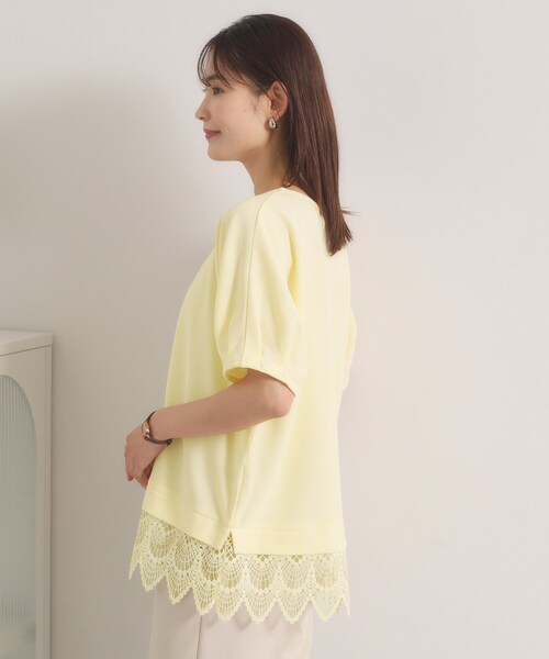 ITS'DEMO(イッツデモ)の「【洗濯機OK】裾レースプルオーバー(Tシャツ/カットソー・レディース・オフホワイト/ライトイエロー系/グリーン系/ブラック・00)」の22枚目の写真