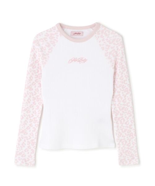 SupBaby by SUPPLIER(サプベイビーバイサプライヤー)の「SupBaby by SUPPLIER/サプベビー バイ サプライヤー/Pink Leopard Waffle Raglan Tee Women's(Tシャツ/カットソー・レディース・ピンク・S/M)」の1枚目の写真