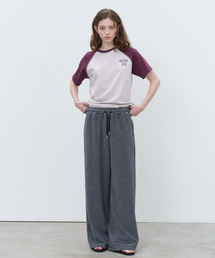 Stripe terry easy pants [KNSS07PT04]_Gray