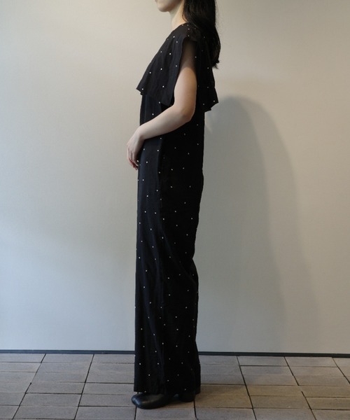 MANOF（マノフ）の「MANOF DOT EMBROIDERY ALL IN ONE（サロペット/オーバーオール・レディース・ブラック・MEDIUM/SMALL）」の4枚目の写真