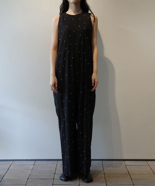 MANOF（マノフ）の「MANOF DOT EMBROIDERY ALL IN ONE（サロペット/オーバーオール・レディース・ブラック・MEDIUM/SMALL）」の6枚目の写真