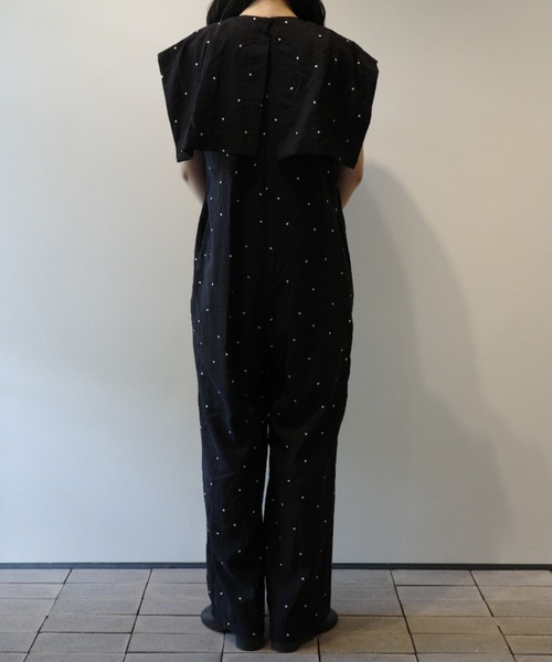 MANOF（マノフ）の「MANOF DOT EMBROIDERY ALL IN ONE（サロペット/オーバーオール・レディース・ブラック・MEDIUM/SMALL）」の5枚目の写真