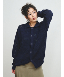 CROCHET CARDIGAN, NAVY