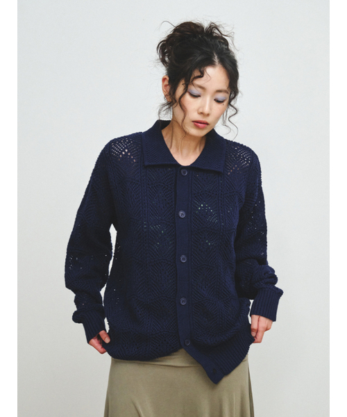 PLZPROJECT(プリーズプロジェクト)の「CROCHET CARDIGAN, NAVY(カーディガン/ボレロ・レディース・ネイビー・FREE)」の5枚目の写真