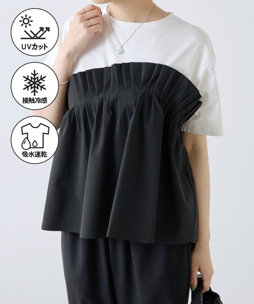 ear PAPILLONNER(イアパピヨネ)の「フリルTシャツ【SUM1 STYLE】(Tシャツ/カットソー・レディース・ブラック・FREE)」の1枚目の写真