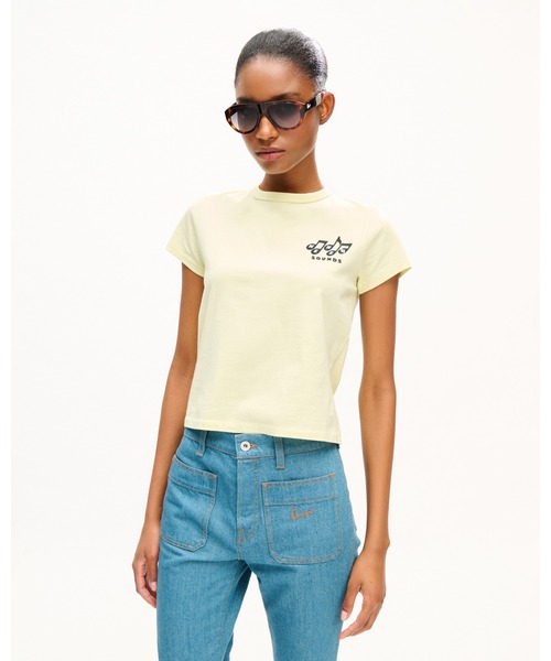 KENZO(ケンゾー)の「'KENZO Sounds' エンブロイダリー スモール フィット Tシャツ イン コットン(Tシャツ/カットソー・レディース・グリーン系その他5・X-SMALL/MEDIUM/SMALL)」の2枚目の写真