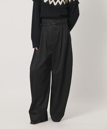 <AEWEN MATOPH>ハイウエスト ベルト カーブパンツ ウォッシャブル