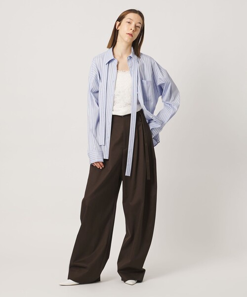 AEWEN MATOPH(イウエン マトフ)の「<AEWEN MATOPH>ハイウエスト ベルト カーブパンツ ウォッシャブル(その他パンツ・レディース・ブラック/ホワイト/ダークブラウン・34/36/38)」の5枚目の写真