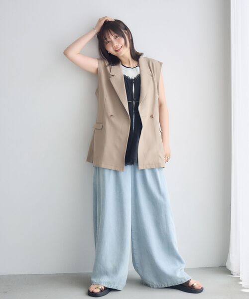 RETRO GIRL（レトロガール）の「【セットアップ対応】ライトオンスワイドパンツ（その他パンツ・レディース・ブラック/ライトブルー/ブルー・SMALL/MEDIUM）」の17枚目の写真