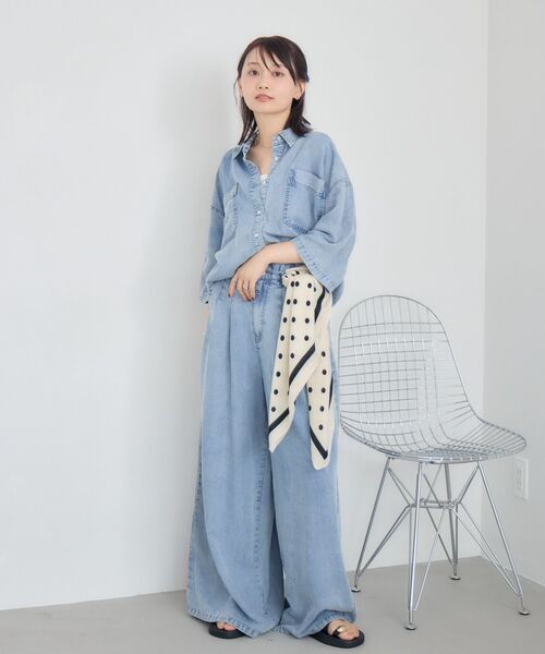 RETRO GIRL(レトロガール)の「【セットアップ対応/2サイズ展開】ライトオンスワイドパンツ(その他パンツ・レディース・ブラック/ライトブルー/ブルー・SMALL/MEDIUM)」の5枚目の写真