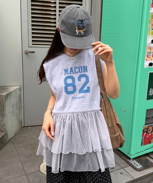 w closet(ダブルクローゼット)の「ナンバリングギャザーT 夏服(Tシャツ/カットソー・レディース・オレンジ/ネイビー/グレー/オフホワイト・FREE)」の3枚目の写真