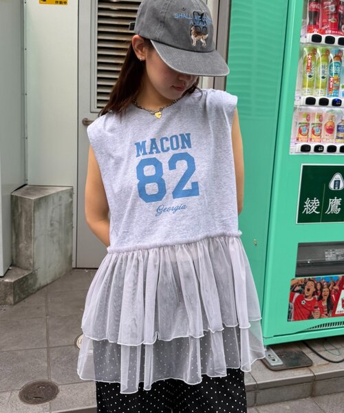 w closet(ダブルクローゼット)の「ナンバリングギャザーT 夏服(Tシャツ/カットソー・レディース・オレンジ/ネイビー/グレー/オフホワイト・FREE)」の15枚目の写真
