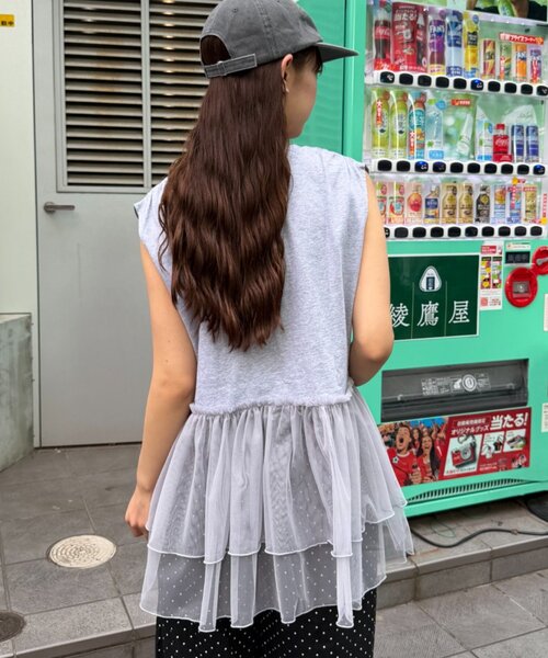w closet(ダブルクローゼット)の「ナンバリングギャザーT 夏服(Tシャツ/カットソー・レディース・オレンジ/ネイビー/グレー/オフホワイト・FREE)」の17枚目の写真
