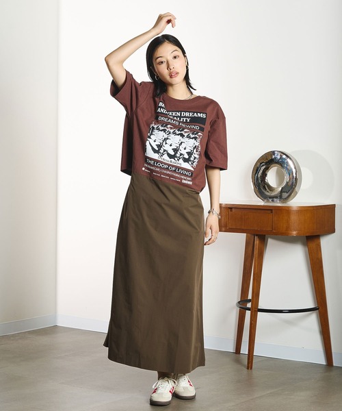ROSE BUD(ローズバッド)の「OKIRAKU×ROSEBUD/BACK OPEN GRAPHIC DRESS(ワンピース・レディース・ブラック/ブラウン・ONE SIZE)」の9枚目の写真