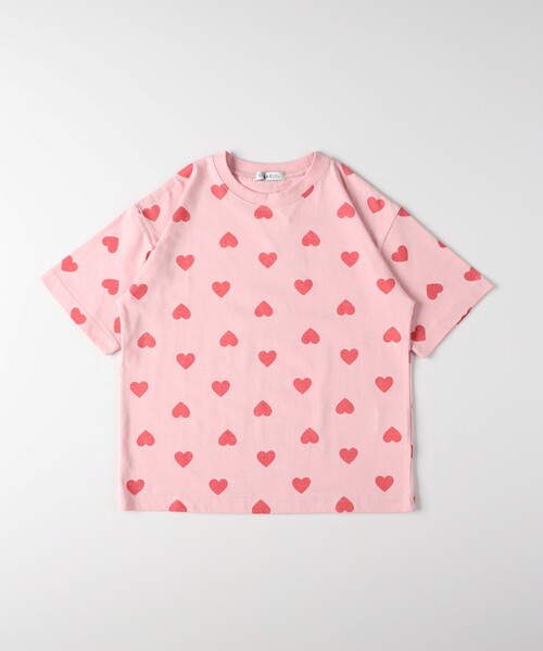VIVIAN BLUE(ビビアンブルー)の「VIVIAN BLUE(ヴィヴィアンブルー)ハート総柄Tシャツ(Tシャツ/カットソー・キッズ・ブラック系/ピンク系5・11/12/13/14)」の2枚目の写真