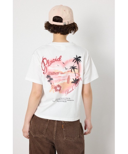 RODEO CROWNS WIDE BOWL(ロデオクラウンズワイドボウル)の「ビーチ柄Tシャツ(Tシャツ/カットソー・レディース・オフホワイト/オレンジ/ブラック・SMALL/MEDIUM)」の16枚目の写真