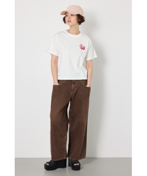 RODEO CROWNS WIDE BOWL(ロデオクラウンズワイドボウル)の「ビーチ柄Tシャツ(Tシャツ/カットソー・レディース・オフホワイト/オレンジ/ブラック・SMALL/MEDIUM)」の17枚目の写真