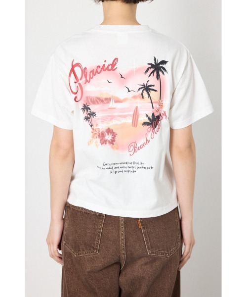 RODEO CROWNS WIDE BOWL(ロデオクラウンズワイドボウル)の「ビーチ柄Tシャツ(Tシャツ/カットソー・レディース・オフホワイト/オレンジ/ブラック・SMALL/MEDIUM)」の21枚目の写真
