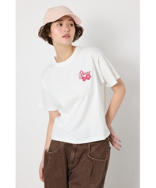RODEO CROWNS WIDE BOWL(ロデオクラウンズワイドボウル)の「ビーチ柄Tシャツ(Tシャツ/カットソー・レディース・オフホワイト/オレンジ/ブラック・SMALL/MEDIUM)」の13枚目の写真