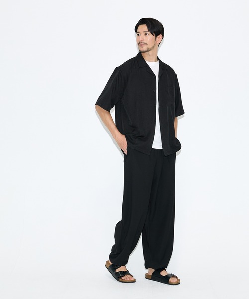 coca(coca)(コカ)の「ストレッチストライプジャージーイージーワイドパンツ(その他パンツ・メンズ・チャコール/ブラック・M/L/XL)」の10枚目の写真