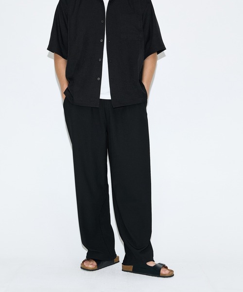 coca(coca)(コカ)の「ストレッチストライプジャージーイージーワイドパンツ(その他パンツ・メンズ・チャコール/ブラック・M/L/XL)」の11枚目の写真